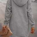 PRETTYGARDEN Womens Long Sleeve Hoodies Dress 2026 Fall Texture Button Oversized Sweatshirts Spring Dresses with Pockets (Gray, S)