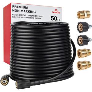 YAMATIC Kink Resistant Pressure Washer Hose 50FT 1/4" M22 & 3/8" Quick Connect Power Washer Hose Replacement for Ryobi, Troy Bilt, Greenworks, CRAFTSMAN Most Brand Power Washer, 3200 PSI