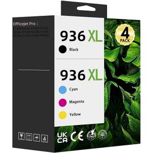 936 936XL Ink Cartridges Combo Pack：936e 936 Ink Cartridges for HP OfficeJet Pro 9120e 9122e 9128e 9125e 9730e 9130 9135e 9110b 9120b 9130b 9130e Printers(4 Packs)