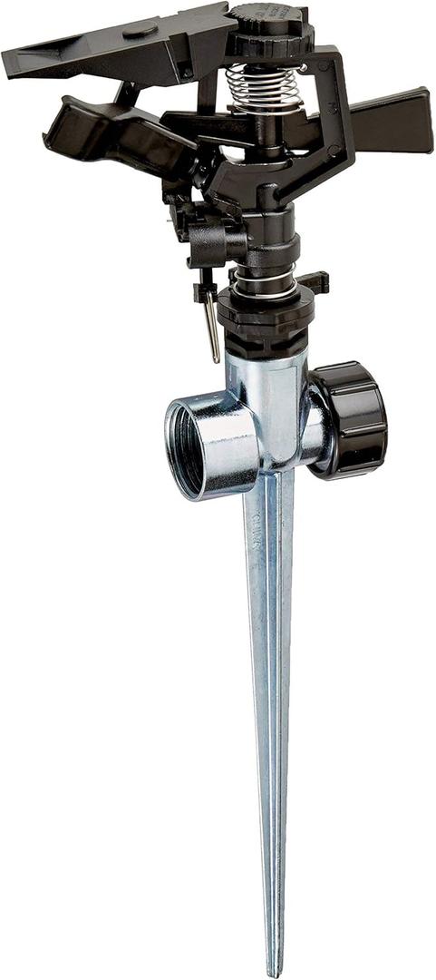 Orbit SunMate Hose-End 58362N Impact Sprinkler on Zinc Spike, 2-Pack, Black