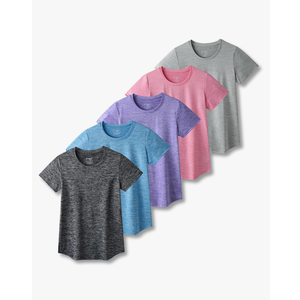 5 Pack: Women's Dry Fit Short Sleeve T Shirts, Athletic Workout Tee Tops for Gym Yoga Running XL