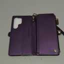 Defencase for Galaxy S25 Ultra Case Wallet with RFID Blocking Card Holder for Women Men, PU Leather Magnetic Snap Flip Wrist Strap Zipper Wallet Phone Cases for Samsung Galaxy S25 Ultra 6.9", Purple