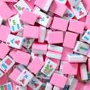 TIASUSAN American Mahjong Tile Set, 166 Pink Tiles, Bag and Mahjong Accessories, 4 All-in-One Rack/Pushers, Mahjong Set Complete