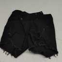PINSV Women's High Waisted Crossover Denim Shorts Size M (Black)