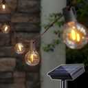 Solar Outdoor String Lights, 15FT G50 Patio Lights String Waterproof with 10 Warm White LED Shatterproof Bulbs, Perfect for Garden, Backyard, Pergola, Party, Cafe, Camping Decoration (15FT)
