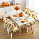 Fall Chair Covers for Dining Room Set of 4 Autumn Maple Leaf Dining Chair Protectors 4 Pcs Stretch Removable Washable Chair Slipcovers 4 Pack for Thanksgiving Home and Party Decor