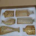 Gold Amber Glass Bud Vases Set of 12, Small Vases for Flowers, Champagne Mini Vintage Vases for Centerpieces,Bud Vase in Bulk for Wedding Decor,Single Flowers,Office and Home Table Flower Dcor