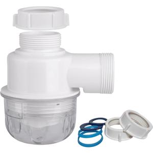 1-1/2"1-1/2" Clear Removable Bottle Trap, P-Trap Replacement, Easy Cleaning, for Kitchen, Bathroom & Garbage Disposal Sink Drain (White-Male)