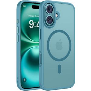 Miracase Magnetic Series for iPhone 16 Case [Compatible with MagSafe] Military-Grade Protection, Anti-Fingerprint, Slim Phone Case for iPhone 16 6.1 inch - Teal
