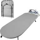 Small Ironing Board with Iron Rest, Tabletop Ironing Board, Metal Mesh Panel with Cotton Cover, Foldable Mini Iron Board for Small Space, 32 x 12IN (Gray)