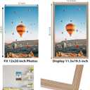 JCJMY 12x20 Picture Frame for Poster Photo Picture, Horizontal and Vertical Formats for Wall Hanging, 12 x 20 Wall Gallery Poster Photo Frame for 12 by 20 Photos Posters, Rustic Brown