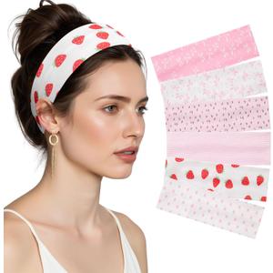 AWAYTR 6Pcs Wide Headbands for Women Non Slip Soft Elastic Hair Bands for Women's Hair for Workout Sports