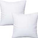 Throw Pillows Insert Set of 2, with 100% Cotton Cover, Bed and Couch - Indoor Hotel Decorative Pillows, 16x16 in White Pillows Inserts