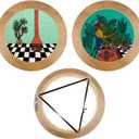 3 Sets Embroidery Display Frame with Bamboo Hoops, 8 Inch Round Wall Mounted Embroidery Hoop Frame for Finished Cross Stitch, Needlework, DIY Art Craft Sewing Decoration (Brown)