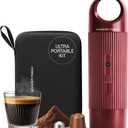 Portable Espresso Maker for Travel - Coffee Maker 5 Cup with Cold Water, 150 Cup with Preheated Water - Expresso Coffee Machine for Grounds, DG & NS Capsule - Automatic Espresso Machine, Type-C Charge (Red)