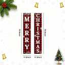 3 x Christmas Decorations Outdoor Yard Front Porch Sign Set Christmas Door Banner Red Black Door Decoration Hanging Merry Christmas Decorations for Home, Wall, Front Door, Yard