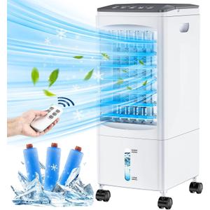 Portable Air Conditioners, Evaporative Air Cooler, Portable AC Cooling Fan w/ 3 Spds & Cooling Mode & Timer, Swamp Cooler w/Remote, Windowless Air Conditioner Portable for Room Home
