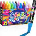 Window Chalk Markers for Cars Glass Washable, 20 Colors Jumbo Liquid Chalk Marker Pens with 10mm 3 in 1 Nib Wide Tips, Big Chalkboard Markers Car Window Paint Pens for Auto, Bistro, Mirror, Poster