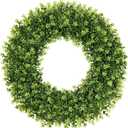 32 Inch Extra Large Boxwood Wreath Spring Summer Green Door Wreath | Artificial Wreaths for Front Door Farmhouse Wedding Window Hanging Wall All Year Round Indoor Outdoor St Patrick's Day Decor