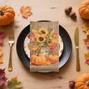 100PCS Fall Thanksgiving Napkins, Disposable Sunflower Pumpkin Paper Napkins for Thanksgiving Party Table Decorations