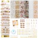 Xylise DIY Jewelry Making Kit, 1000+ Beads with Letters, Turquoise and Pearl Beads, Gold Charms, Bracelet Supplies (Light Purple)