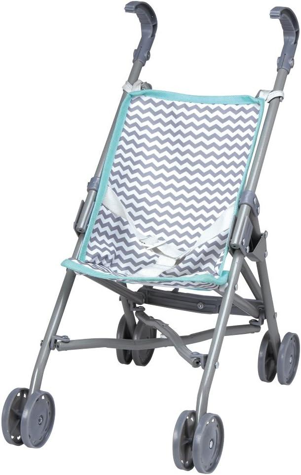 Adora Realistic and Creative Zig Zag Baby Doll Stroller with Fun Design, Adjustable Sun Cover; Doll Accessory Storage and Removable Stroller Seat That fits Dolls up to 18-inches - Small (Grey)