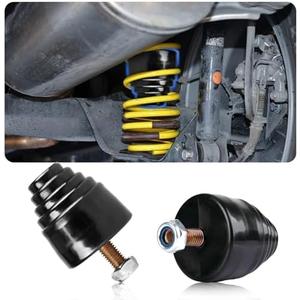 Universal Rubber Bump Stop Kit - 2 Pack with Nuts, Suspension Shock Absorber for Cars, Trucks, Vans - Automotive Accessories