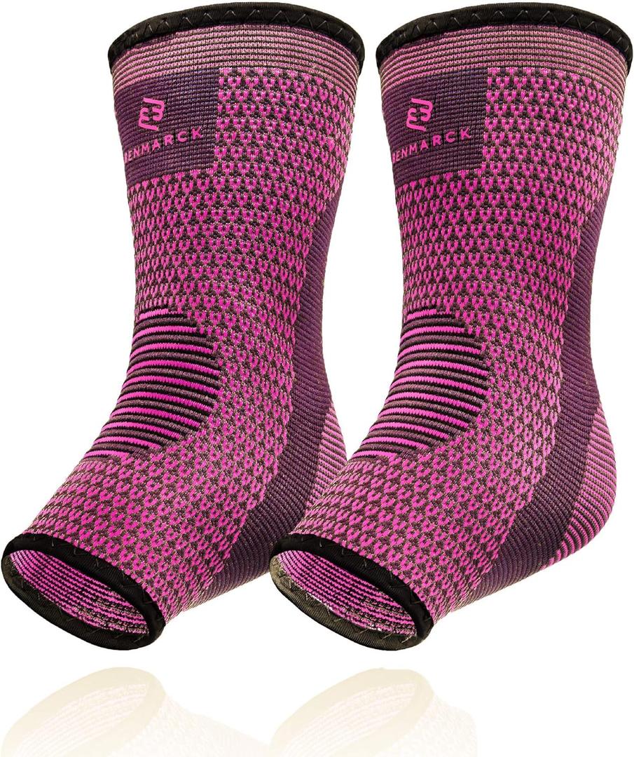 Achilles Tendon Support Brace, Plantar Fasciitis Sock, Ankle Compression Sleeve For Running, Tendonitis and Flat Feet Relief (Unisize, Fuchsia Purple)