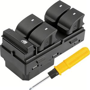 Acadia Upgrade Driver Side Master Power Window Control Switch with RED Light Compatible with 2007-2016 GMC Acadia, Durable Materials, 20945224, D1961F, D1930F