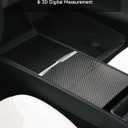 TPARTS Real Matte Carbon Fiber Center Console Cover for Tesla Model Y Juniper(2025-2026)/Model 3 Highland(2024-2026) Center Console Interior Cover Wrap Kit Protector Accessories (Premium/Performance)