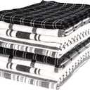 KAF Home Assorted Flat Kitchen Towels - Set of 10, 18 x 28 Inch (Black)