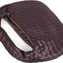 XINGFENGSU Bow Knotted Woven Dumpling PU Leather Dinner Hobo Tote Clutch Drop Trendy Purse Handbags For Women 2024.（Dark Purple）Size L