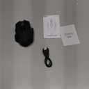 INPHIC Wireless Mouse Rechargeable, Battery Visible, 2400 DPI, 6 Buttons, Ergonomic Large Mouse for Laptop, Computer, Mac, PC etc. (Black-LED)