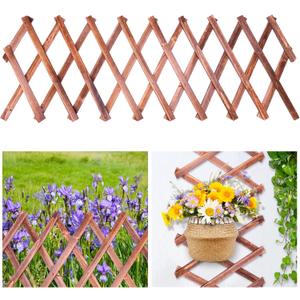 Expandable Garden Lattice Fence, Wooden Trellis for Climbing Outdoor Plants, Stretchable Panel Wall Trellis Vertical Rack Wood Frame Patio Decorative for Vine Ivy Rose (75" x 12" - 1 Pack)