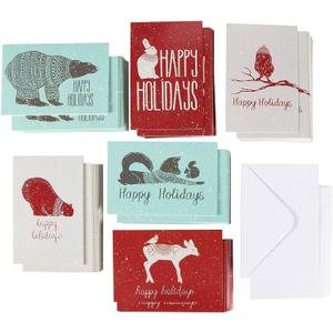 Sustainable Greetings Blank Note Cards with Envelopes - Assorted Animal Designs for Sending Holiday Wishes - 4 x 6 in, Pack of 144