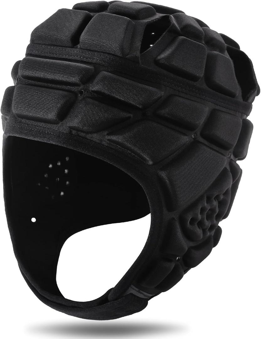 KRUI Soft Shell Helmet 7v7 Flag Football Helmet Scrump Cap Soft Padded Rugby Helmet Headguard Adjustable Breathable EVA Foam Impact Resistant for Youth Adults, Size: Large 21"-23" Head Circumference