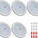 RV Lights Interior, 5 Inch Cool White RV LED Ceiling Puck Light Dimmable 12V Camper Puck Lights 6000-6500k Transparent Frosted 4.5W LED Ceiling Dome Light for Camper Van Trailer Boat, 5-Pack