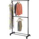 Whitmor 6898-10159 18.5 x 37.25 x 70.25 in. Adjustable 2-Rod Garment Rack44; Black