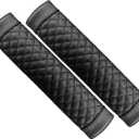 2pcs Car Seatbelt Covers Seat Belt Protector,Soft Sheepskin for adults,Universal Pad Protect Neck and Shoulder,Safety Cushion Car,Truck,Suv,Motorhome-Black