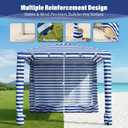 Umineux Beach Cabana - 8FT Beach Canopy with Side Wall, Easy Setup Beach Tent Sun Shelter, Waterproof Tent - Portable Shade for Whole Family (Navy Stripes)