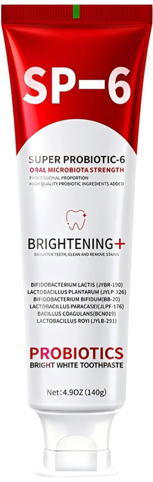 3 x SP-6 Probiotic Toothpaste,SP6 Toothpaste for Whitening Teeth & Fresh Breath, 6 Probiotics Formula, Fluoride-Free, Enamel Safe, Natural Mint Flavor
