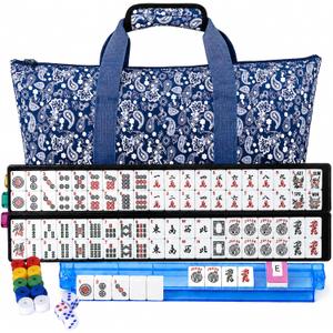 ASONA Complete American Mahjong Set, 166 Tiles with Racks, Pushers and Case