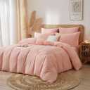 Full/Queen 92 x 92 in Duvet Cover - Extra Soft and Breathable Luxury Sheets, 100% Long Staple Combed Organic Cotton, Pink