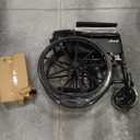 Drive Medical Silver Sport 1 Folding Transport Wheelchair - Lightweight Mobility Support - Full Armrests - Removable Swing-Away Footrests - Durable Steel Construction - Compact Folding Frame - Black