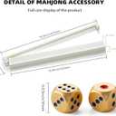 Mahjong Racks with Pushers, Clear Acrylic American Majiang Tile Racks, Enhanced Mah Jongg Tile Holders Set of 4 with 3 Goldern Dics (Beige White), 1.2 inches x 0.5 inches