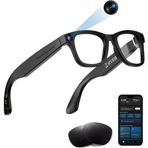 Ai Smart Glasses with Camera, 1080P Video & 8MP Camera Glasses, Real-Time Translation Smart Ai Glasses, Bluetooth Music & Calls, 32Gb Storage