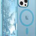 SUPFINE Magnetic for iPhone 16 Pro Case (Compatible with MagSafe) (Military Grade Drop Protection) Slim Translucent Matte Shockproof with Anti-Fingerprint Phone Case,Light Blue