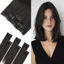 6pcs 6 Clips in Short Hair Extensions Human Hair Mini Clip ins Hair Extension Clip on Hair Pieces for Add Volume and Highlights Straight Remy Hairpiece 31g-10 Inch#1B Natural Black