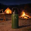 64oz Water Bottle,Half Gallon Stainless Steel Insulated Bottle with Leak Proof Dual-Mode Lid,Straw & Chug Drinking,Large Handle,Keeps Cold 24H Hot 12H for Gym,Outdoor & Use(Forest Green)