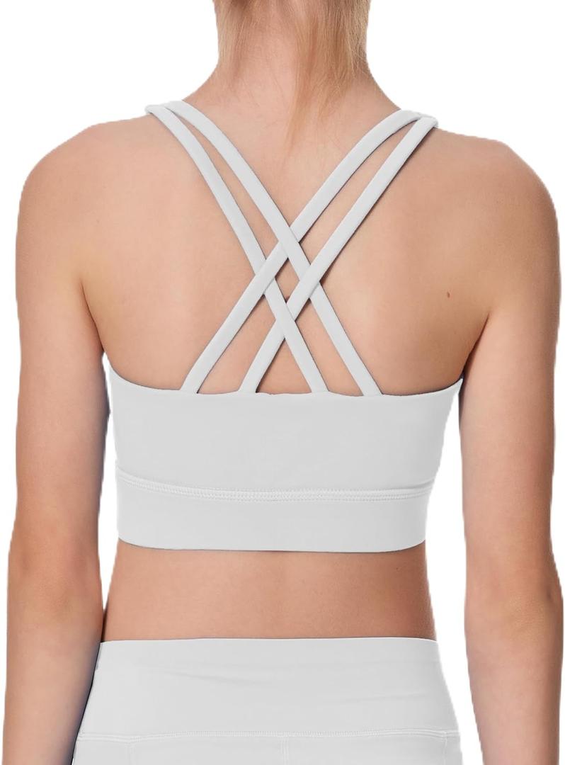 Girls Sports Bra Training Scoop Neck Cross Back Bras for Teens Kids Sports Comfort Girls Bra Tops, Size: 8 Years